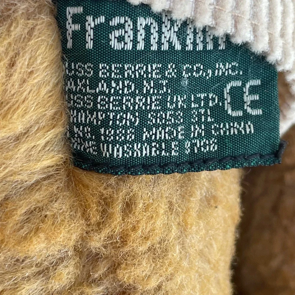 Russ Berrie Franklin Teddy Bear Vintage Plush Patriotic Stars Corduroy Overalls